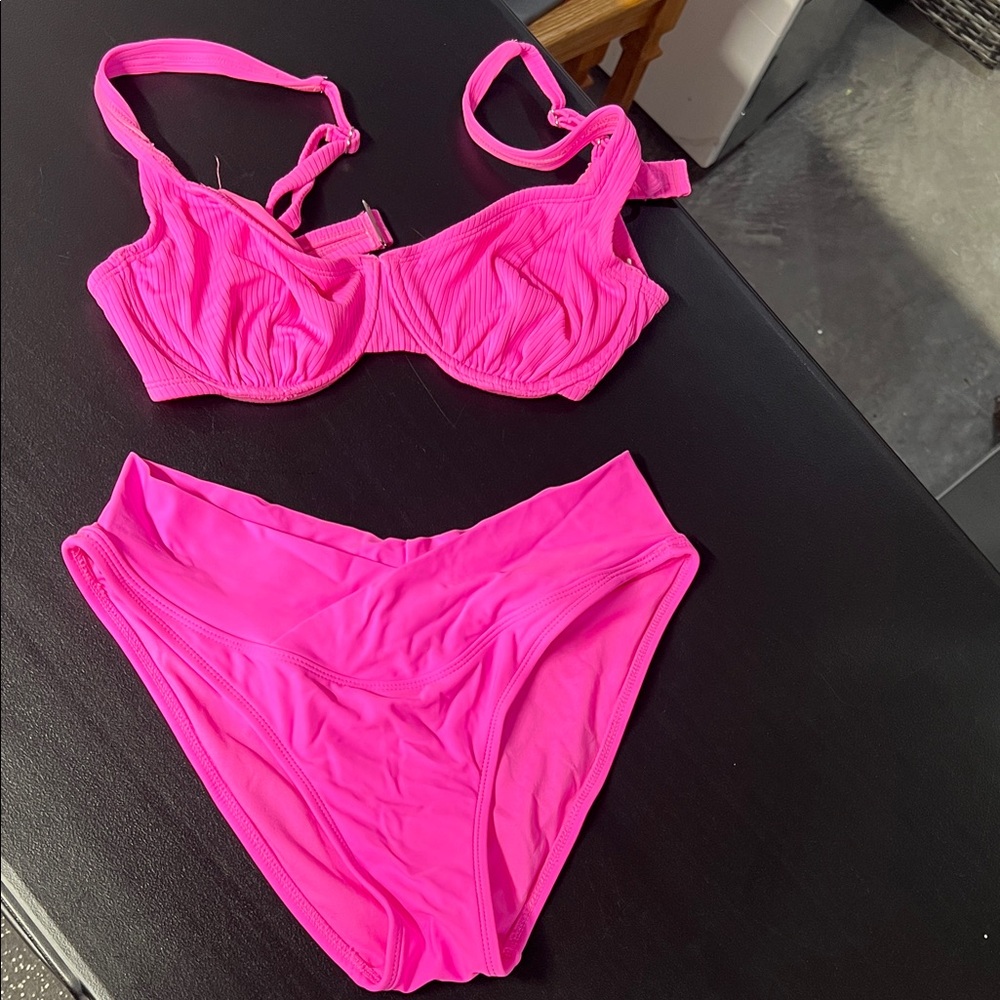 Vibrant Pink Women's Swimwear Set